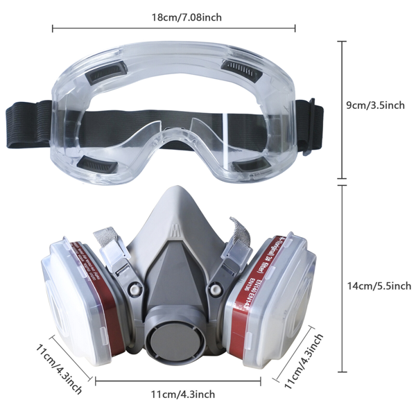 1个7in1半口罩，包括两个过滤器-面罩（未经NIOSH批准）(TK/TMEU下自提)-2