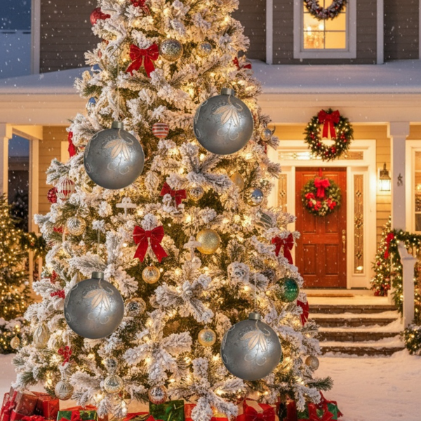 4件套圣诞球装饰品4.7英寸玻璃悬挂装饰品，用于节日树散装节日派对用品FBA发货-1