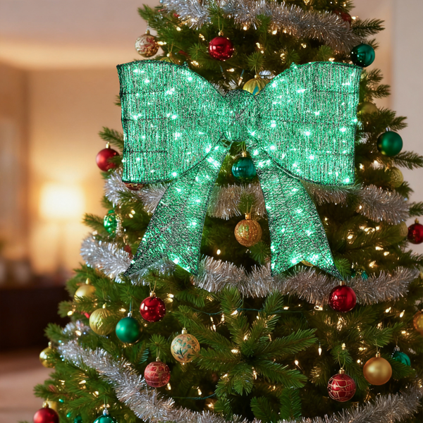 72*12*65cm 绿色 蝴蝶结 绕线撒粉 124LED灯 绿灯  圣诞灯饰经典元素 30V 3.6W-12