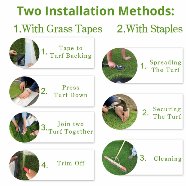 3英尺x 32英尺0.6英寸带排水孔的人造草皮垫。带橡胶背衬的假草，​​经济的​​ 非常适合室内/室外宠物区、花园、草坪、庭院和阳台装饰（周末不发货，禁售亚马逊）-7