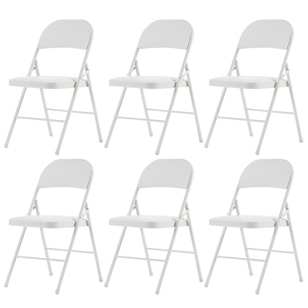 6pcs PVC 钢管 白色 软包折叠椅 40*45*78cm-13