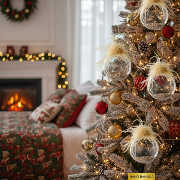 4件套4.7英寸圣诞玻璃球装饰品，用于节日树派对的壁挂装饰品FBA发货-10