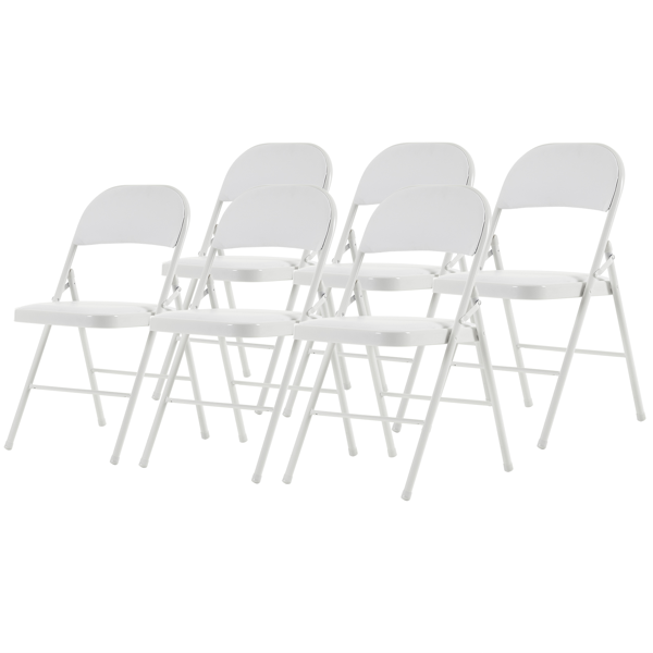 6pcs PVC 钢管 白色 软包折叠椅 40*45*78cm-4