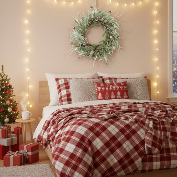 24英寸圣诞松花环松果和绿色节日门装饰，预点燃或自然风格，用于节日家居装饰FBA发货-12