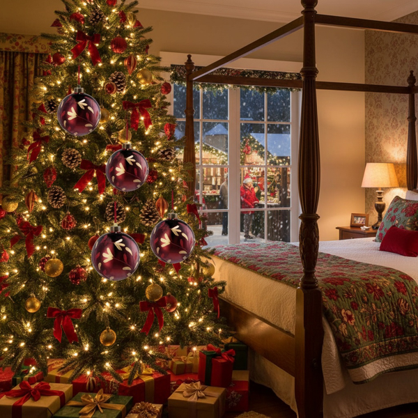 4件套4.7英寸圣诞玻璃球装饰品挂树装饰品闪亮的节日派对装饰品圣诞树装饰品FBA发货-11