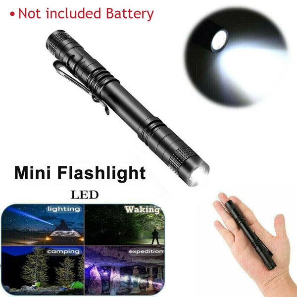 2支便携式迷你LED手电筒露营徒步旅行手持手电筒笔工作灯(TK/TMEU下自提)-5