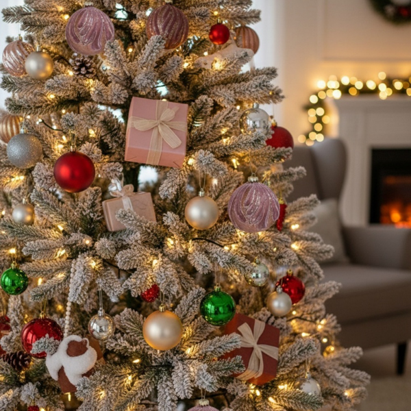 6PCS套3.9英寸圣诞球装饰品节日树派对装饰玻璃悬挂装饰品鲜艳的颜色散装易于悬挂FBA发货-3