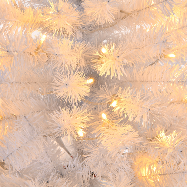 4ft 白色 140灯 暖色8模式    346枝头 自动树 PVC 圣诞树 英规-4