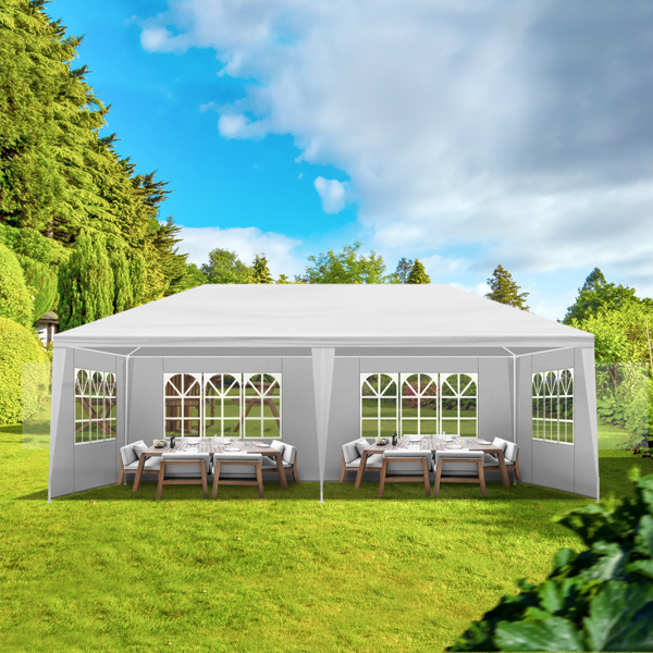 10*20ft  白色 6围  仿折叠棚  2门4窗  PE布 喷塑铁管-14