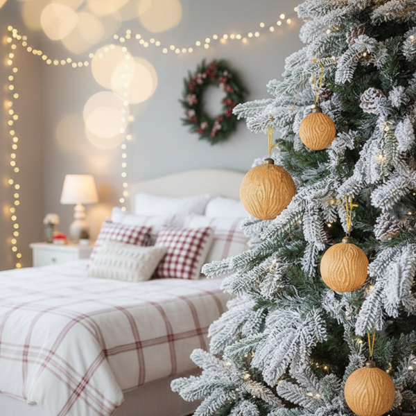 6件套3.9英寸玻璃圣诞球装饰品，用于节日树和派对圣诞装饰FBA发货-11