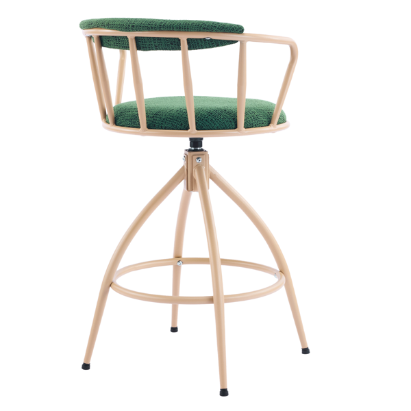 2pcs 粗麻 卡其色喷塑铁脚 吧椅凳 绿色 带转-9