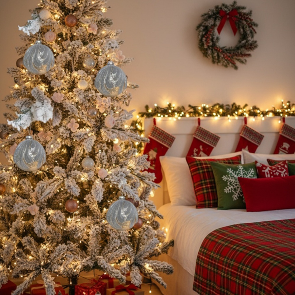 6PCS套3.9英寸圣诞树装饰球悬挂玻璃节日装饰品，用于派对树装饰FBA发货-13