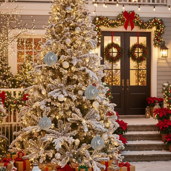 6PCS套3.9英寸圣诞树装饰球悬挂玻璃节日装饰品，用于派对树装饰FBA发货-2