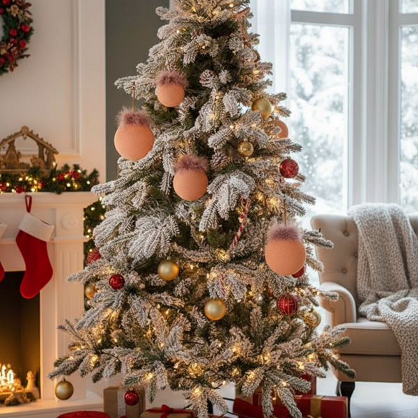 4件套4.7英寸圣诞球装饰品用于节日树装饰的玻璃挂球闪亮的圣诞派对装饰品FBA发货-4