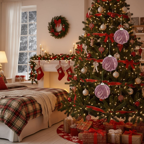 6PCS套3.9英寸圣诞球装饰品节日树派对装饰玻璃悬挂装饰品鲜艳的颜色散装易于悬挂FBA发货-10