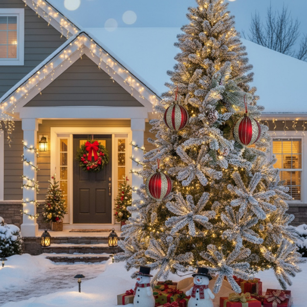 4件套4.7英寸圣诞玻璃球装饰品节日树悬挂装饰品派对装饰用品FBA发货-15