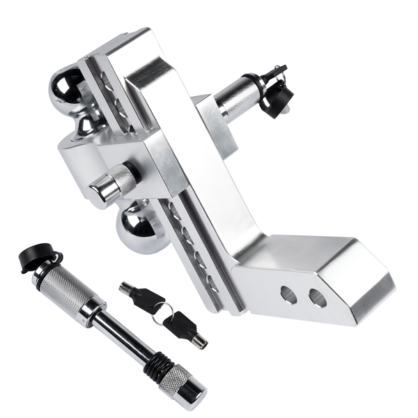 拖车挂接装置 Fits 2" Receiver Trailer Hitch Adjustable 8" Drop/Rise 12500 LBS 2" & 2-5/16" Ball w/Anti-Theft Hitch Pin-6