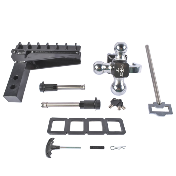 拖车挂接装置 Black Adjustable Trailer Hitch Fits 2.0-Inch Receiver 8" Drop Hitch-2