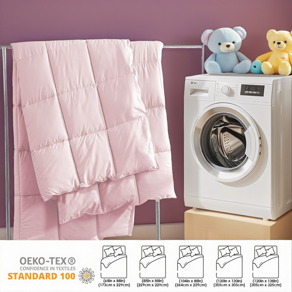 粉色被子被芯，粉色舒适柔软亲肤四季被，可水洗机洗，适用于家居卧室，四季皆宜，圣诞节礼物-7