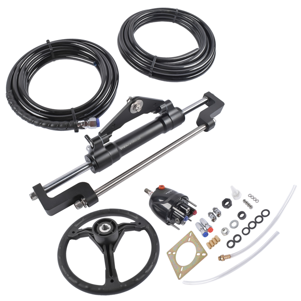 A3 液压方向舵机套件 Hydraulic Outboard Boat Steering Kit + 13.5" Steering Wheel, Hydraulic Helm Pump-5