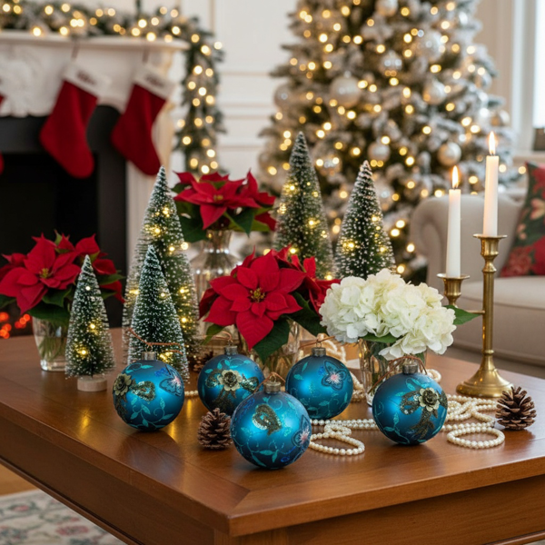 6件套3.9英寸圣诞球装饰品节日树装饰品玻璃吊球彩色装饰派对用品FBA发货-11