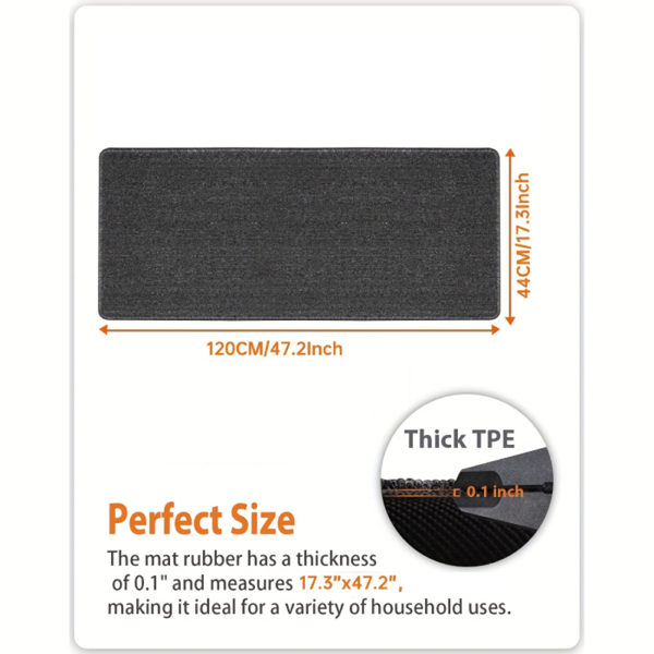 1 件洗衣房地毯 17.3X47.2 英寸，超吸水跑步地毯，缎面耐洗防滑和水槽下抗疲劳垫适用于走廊洗衣房，室内门垫，走廊跑步地毯（周末不提供）【下单备注销售平台，各电商平台禁发UniUni、GOFO】(亚马逊可发UniUni)-2