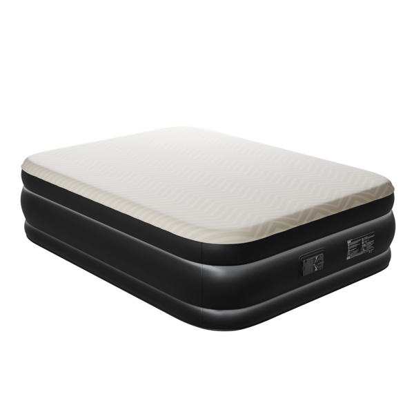 80*60*18in 海绵植绒床面 PVC围带&底部 米黄色+黑色 野营床垫 充气 带收纳袋 美规插头 200kg-8