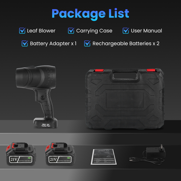 （物流随机发，自提可发加拿大）130000转/分钟无线迷你吹风机，1000W强劲电机搭载涡轮增压技术（550克风压/600克吹力），64毫米出风口设计，轻松清理重型碎屑-2