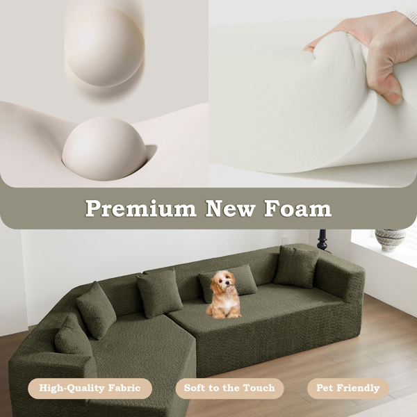 127.5'' Modern Minimalist Sofa With Deep Seat,No Assembly Needed-7