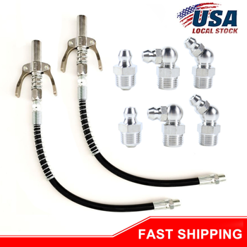 (2套）双手柄锁钳油嘴高压油脂枪耦合器+适配器套件(TK/TMEU下自提)