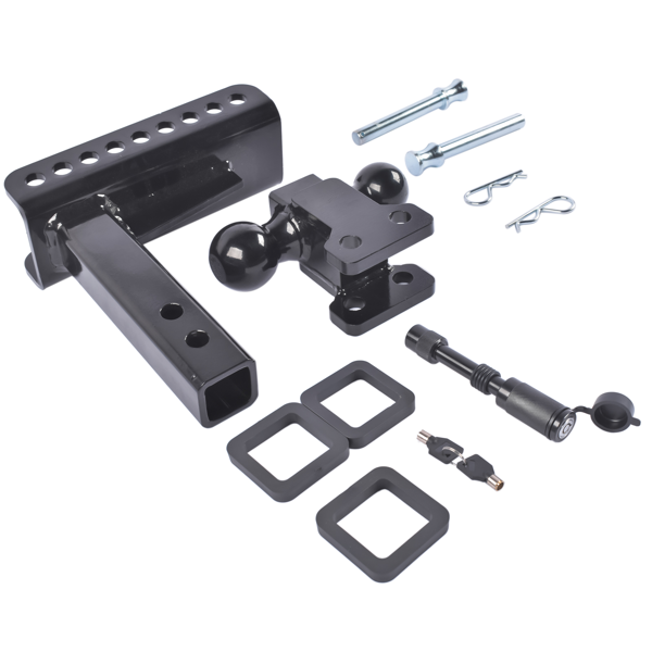 拖车挂接装置 Trailer Hitch 2" Receiver 2" and 2-5 /16" Ball Fit for ATVS RVS Carbon Steel-5