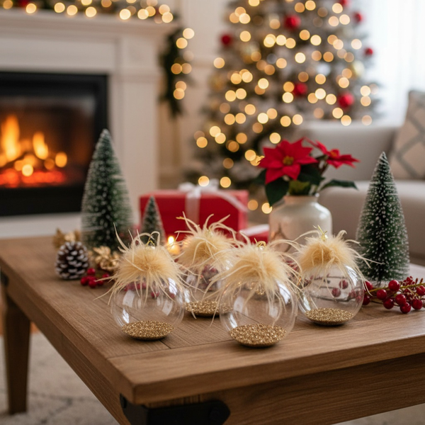 4件套4.7英寸玻璃圣诞球装饰品节日挂树装饰品，用于派对树装饰节日装饰FBA发货-4