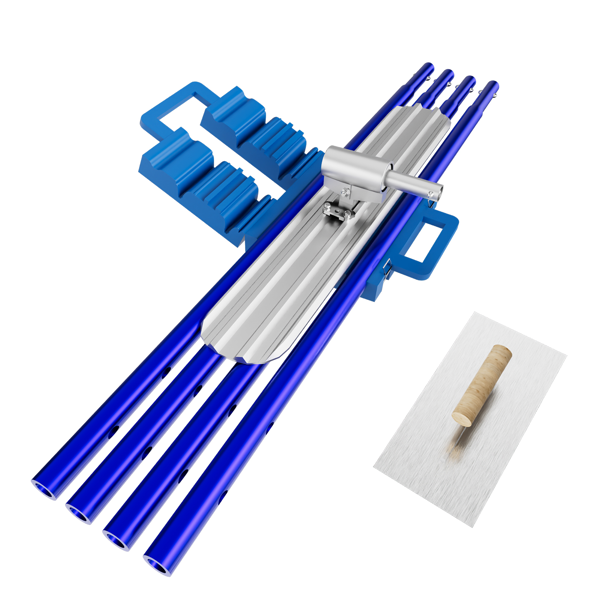 牛角抹子混凝土工具套装，48英寸×8英寸镁铝合金混凝土抹子配4个可组合手柄，带携带工具箱的混凝土牛角抹子，抹灰刀，混凝土收面专用牛角抹子套装-1