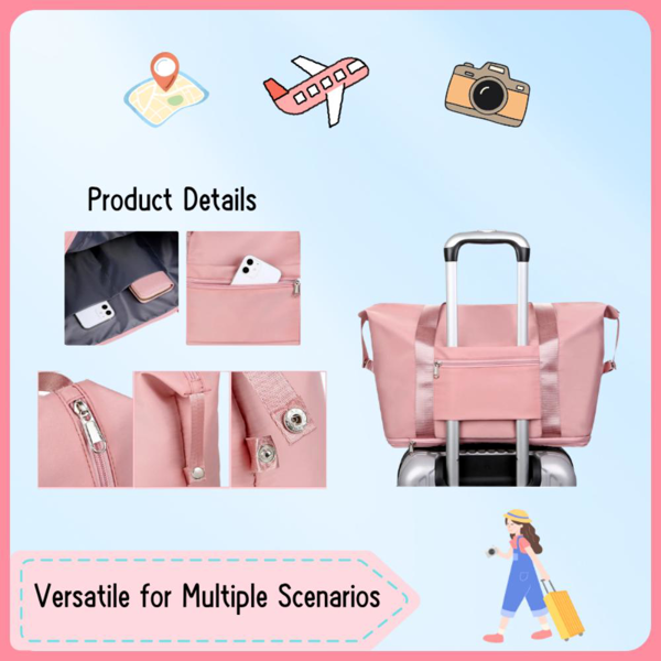 防水、便携、耐磨、大容量沙滩包旅行包-4