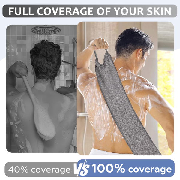 优质竹纤维去角质身体磨砂巾--深层清洁、温和去角质，让肌肤光滑细腻-灰色-2