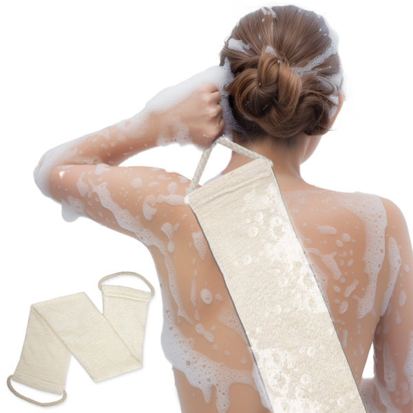 优质竹纤维去角质身体磨砂巾--深层清洁、温和去角质，让肌肤光滑细腻-米色-1