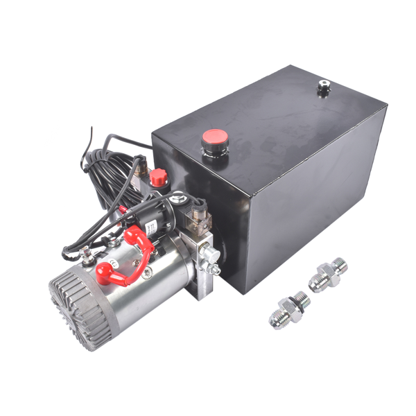 液压泵 DC 12V Electric Hydraulic Pump, 15 Quart Double-Acting Power Unit for Dump Trucks-6