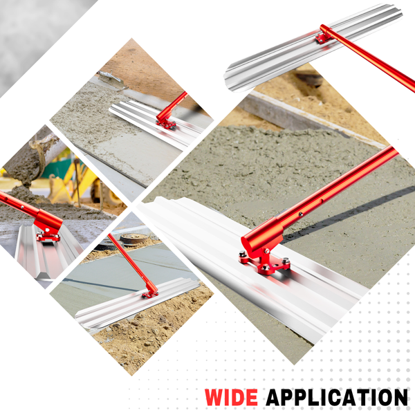 牛角抹子混凝土工具套装，48英寸×8英寸镁铝合金混凝土抹子配4个可组合手柄，带携带工具箱的混凝土牛角抹子，抹灰刀，混凝土收面专用牛角抹子套装-5