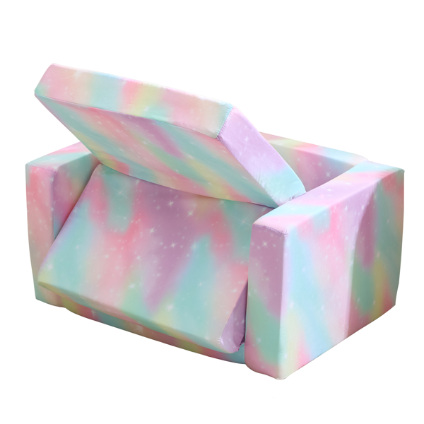 1pcs 全海绵 儿童单人折叠式沙发床 儿童沙发 喷绘 斜桃布 KS-001-4