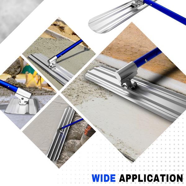 牛角抹子混凝土工具套装，48英寸×8英寸镁铝合金混凝土抹子配4个可组合手柄，带携带工具箱的混凝土牛角抹子，抹灰刀，混凝土收面专用牛角抹子套装-5