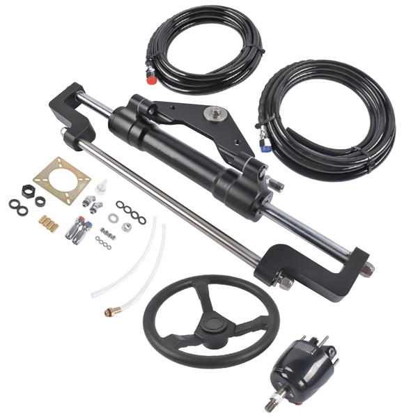 A3 液压方向舵机套件 Hydraulic Steering System w/2 x 14ft Hoses & Hydraulic Cylinder HO5114 Replacement for Boats-7