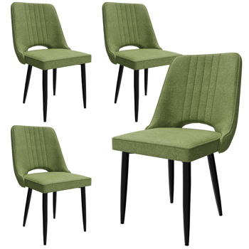 餐椅套装（4张），带靠背厨房椅，PU皮革材质，适用于客厅、休闲区及吧台的餐厅座椅