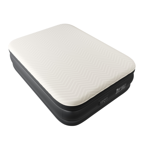 80*60*18in 海绵植绒床面 PVC围带&底部 米黄色+黑色 野营床垫 充气 带收纳袋 美规插头 200kg-11