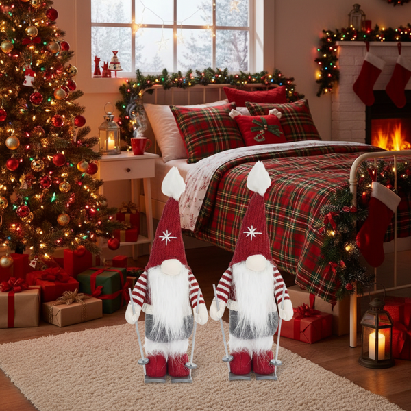 2件套圣诞侏儒节日装饰可爱的桌面装饰品，用于派对礼品和家居展示FBA发货-8