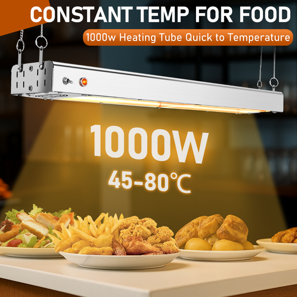 美规 HT-36H 110V 1000W 食物保温台 银色 不锈钢 吊式+立式两用 电动 带链条和支撑支架-7