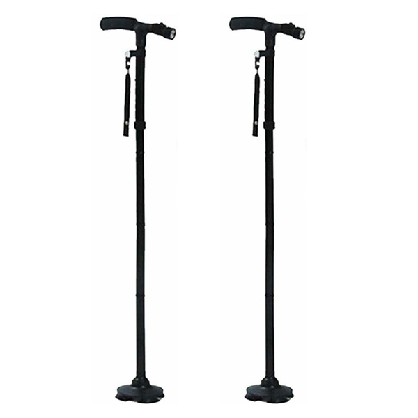 （2套）5级可调高度手杖便携式折叠手杖旅行露营徒步旅行手杖带LED灯(TK/TMEU下自提)-5