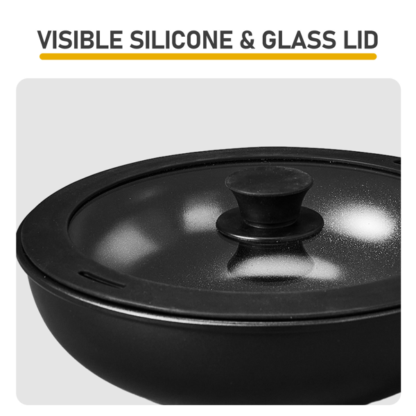 23件 七锅两盖 可拆卸手柄 烹饪锅具 黑色 铝锅套装-8