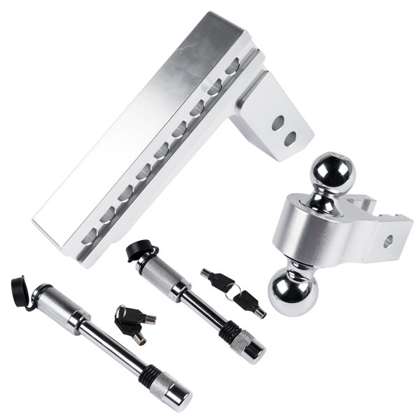 拖车挂接装置 Fits 2" Receiver Trailer Hitch Adjustable 8" Drop/Rise 12500 LBS 2" & 2-5/16" Ball w/Anti-Theft Hitch Pin-5