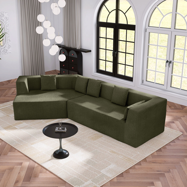 127.5'' Modern Minimalist Sofa With Deep Seat,No Assembly Needed-13