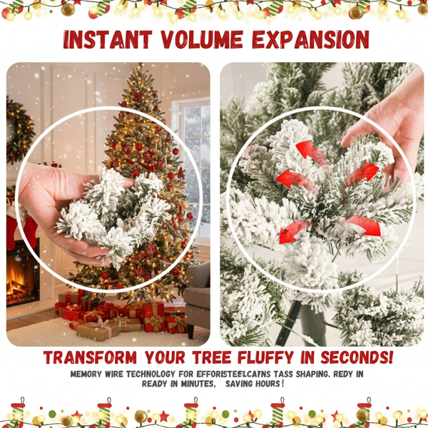 4英尺人造植物350个尖端植绒圣诞树雪PVC树枝稳定金属支架易于安装圣诞树节日装饰FBA发货-6